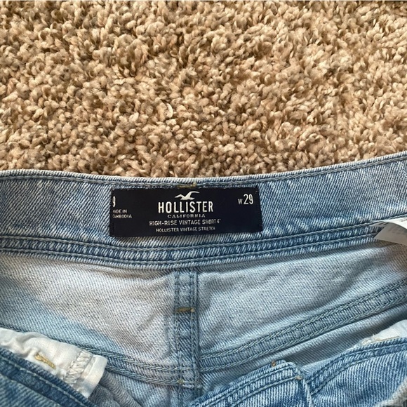 Hollister High-Rise Vintage Short 4” Inseam Sz 9 / 29 Distressed Jean Stretch - Picture 7 of 9